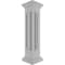 Ekena Millwork 8"W x 40"H End Newel Post with Panel, Flat Capital & Base Trim (Installation kit included) NWL08X40EPF0B0 - alternate 8